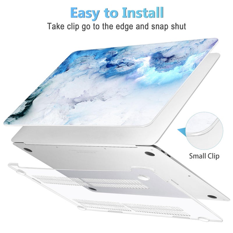Mektron for MacBook Air 13 inch Case A2337 M1 A2179 A1932 with Retina Display & Touch ID Plastic Hard Shell Laptop Case for MacBook Air 13 Cover 2020 2019 2018 Release,Cloud & Lightning - Image 3